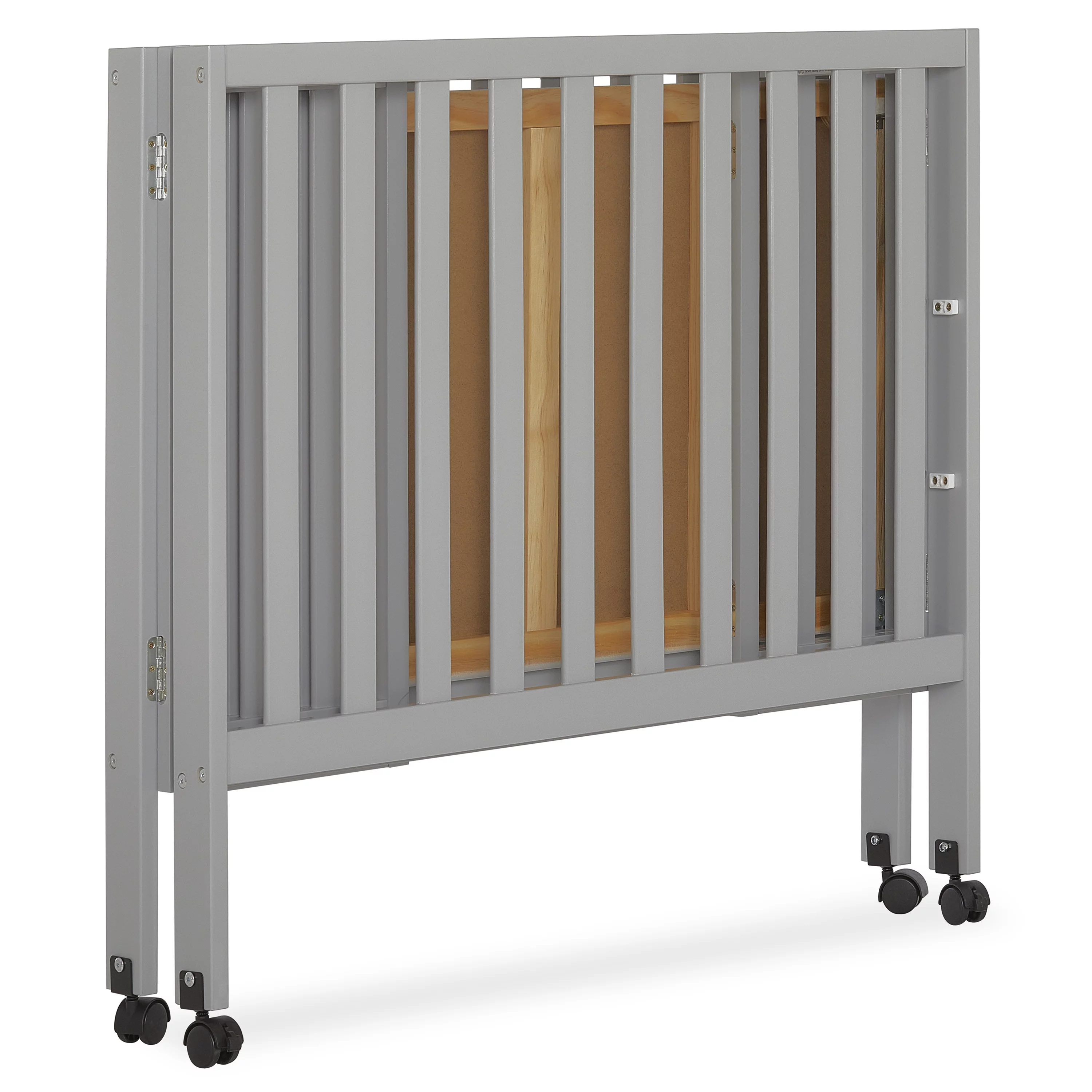 Dream On Me Jett Non-Full Size Folding Crib in Pebble Grey, Patented Folding System