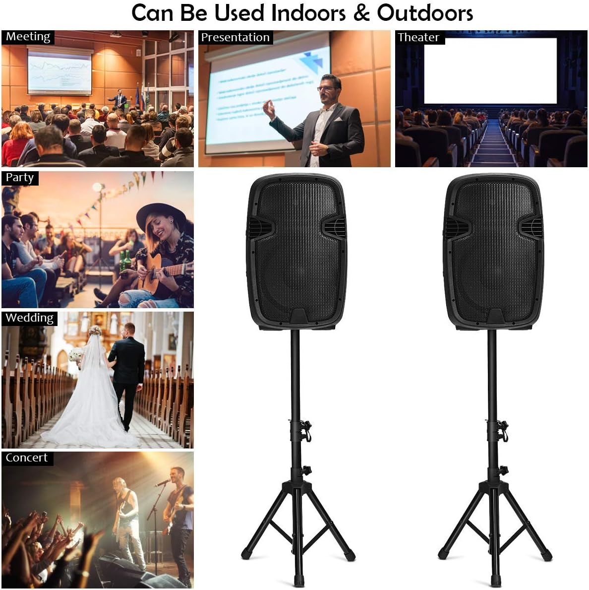 Costzon 2-Way Powered PA Speakers System Combo Set, 12 1600W Portable Dual Passive Active Speaker with 2 Speaker Stands, Bluetooth, USB/SD Card, AUX MP3 FM Radio, Microphone, Remote Control (12)
