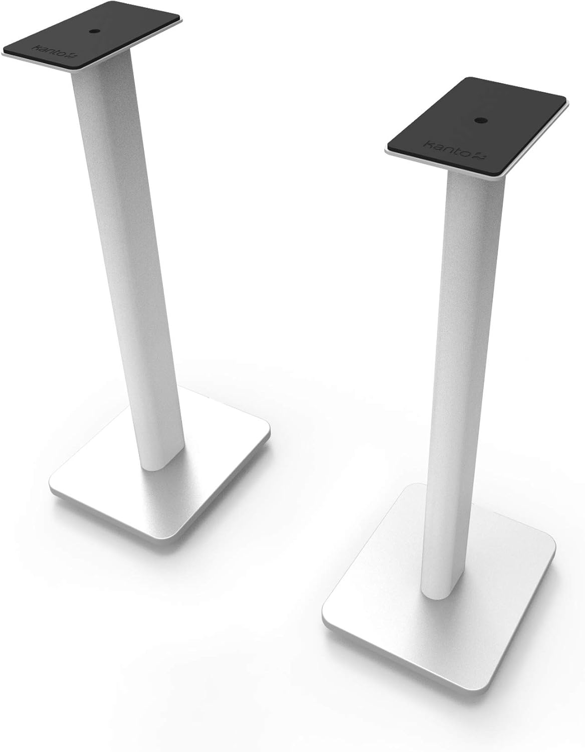 Kanto SP32PL 32 Speaker Floor Stands | Designed for Medium to Large Bookshelf Speakers | Heavy Steel & Foam Padding | 30掳 Rotating Top Plate | Hidden Cable Design | Black | Pair