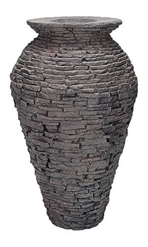 Aquascape Stacked Slate Urn Water Fountain Kit for Landscape and Garden, Medium | 58090