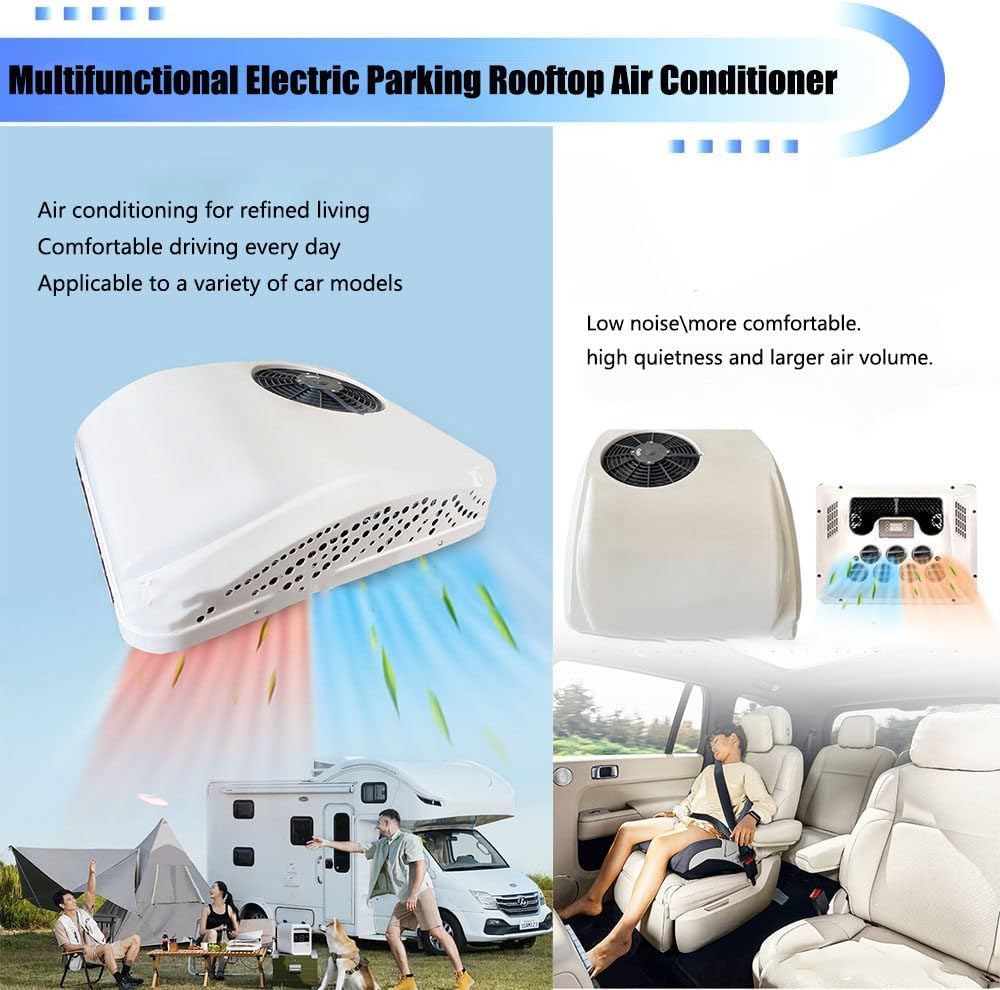 RV Air Conditioners,24V Air Conditioner,Heating and cooling, low noise Electric Truck RV Rooftop Air Cond,Camper Air Conditioner for RV BUS Truck Vehicle