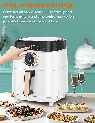 Air Fryer, 5.8 QT Airfryer Oven Large Air Fryer 1700W 8-in-1 with Touch Screen Air Fryers Detachable Dishwasher Safe Nonstick Basket Freidora de Aire 36 Recipes BPA & PFOA Free Air Fryer