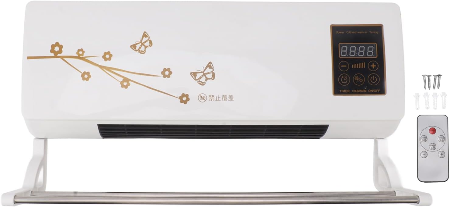 Wall Mounted Cooling Blower, Wall Mount Air Conditioner and Heater for Home Bathroom Bedroom Office Room