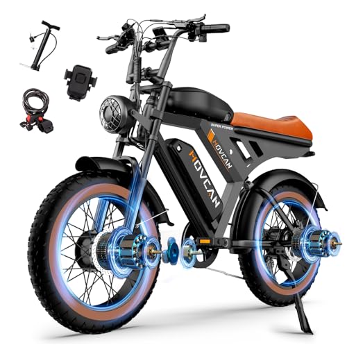 MOVCAN V30 Series Electric Bike for Adults 3000W/1500W/1000W Motor 20" Fat Tire Ebike,37.5MPH/32MPH/28MPH 120/70 Miles,48V 20Ah/31.2/15.6 AH Battery Hydraulic Disc Brake Electric Motorcycle Bike
