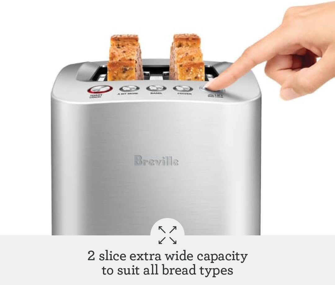 Breville Die-Cast Smart Toaster 2 Slice BTA820XL, Brushed Stainless Steel
