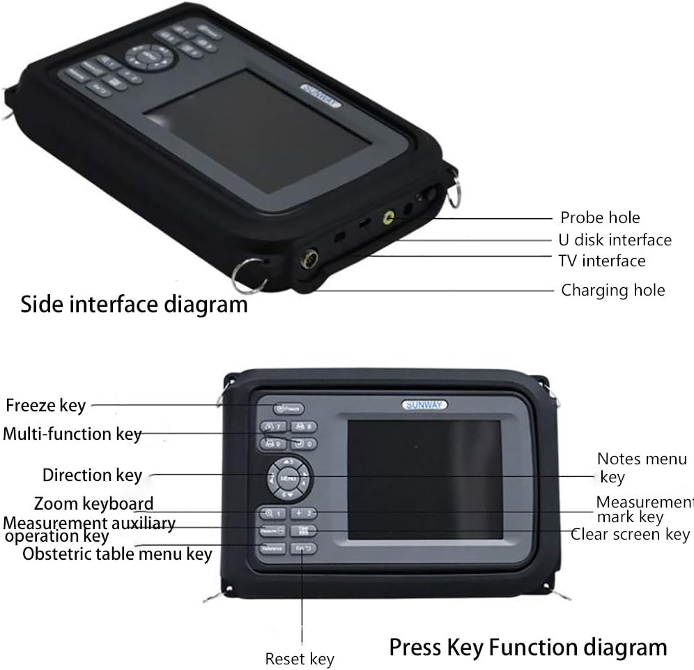 Carejoy Veterinary Ultrasound Machine for Pregnancy Handheld Portable Veterinary Machine Scanner with Rechargeable Battery and 3.5MHz Mechanical Sector Probe for Puppies,Cat,Pig Small Animals