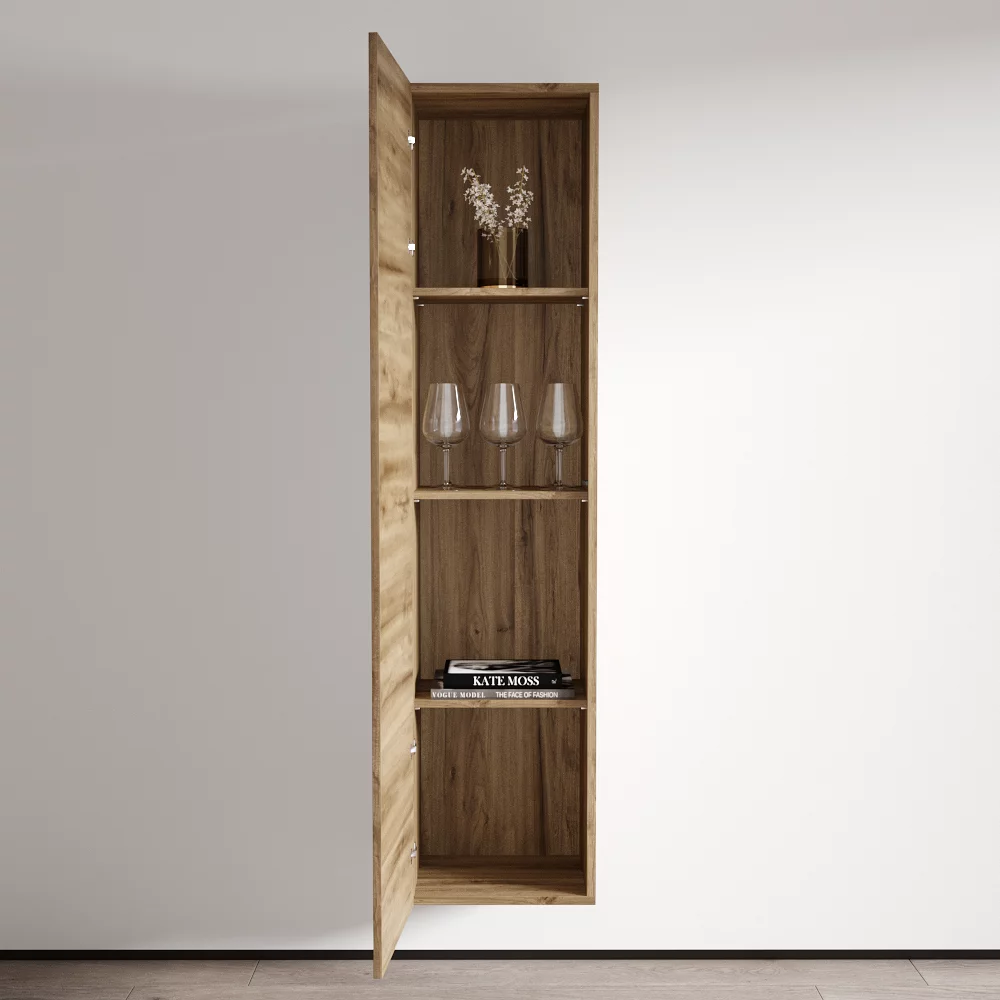 Fly Modular Wall Mounted Floating Bookcase Cabinet (Type-40) Oak