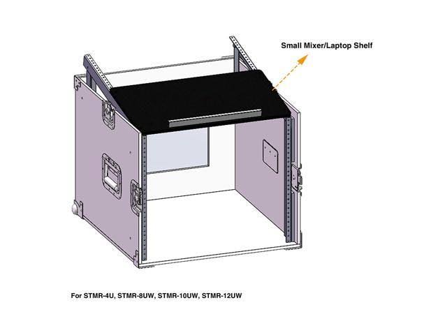 Sound Town 8-Space Pa/dj Rack/Road Case with Slant Mixer Top and Casters (STMR-8UW)