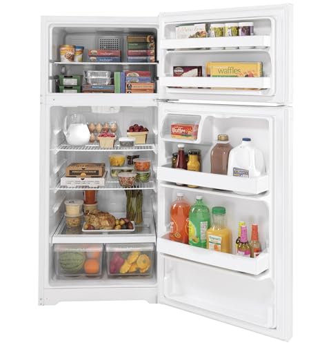 GE 28 Inch White Freestanding Top Freezer Refrigerator