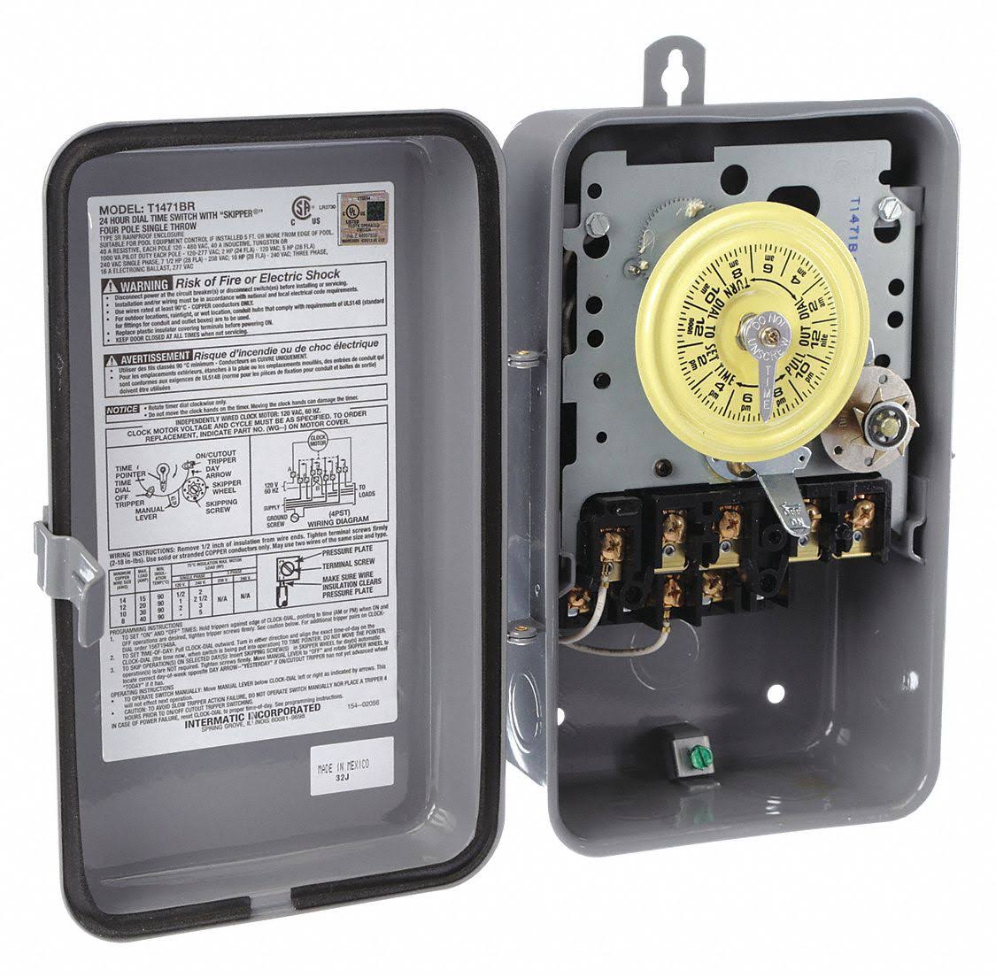 Intermatic T1471BR Electromechanical Timer,24 Hour,4Pst