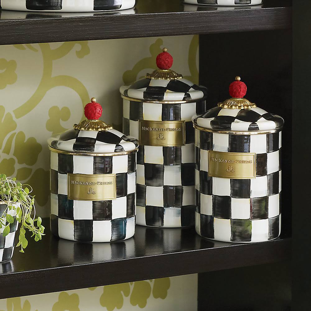 MacKenzie-Childs - Courtly Check Enamel Canister - Medium