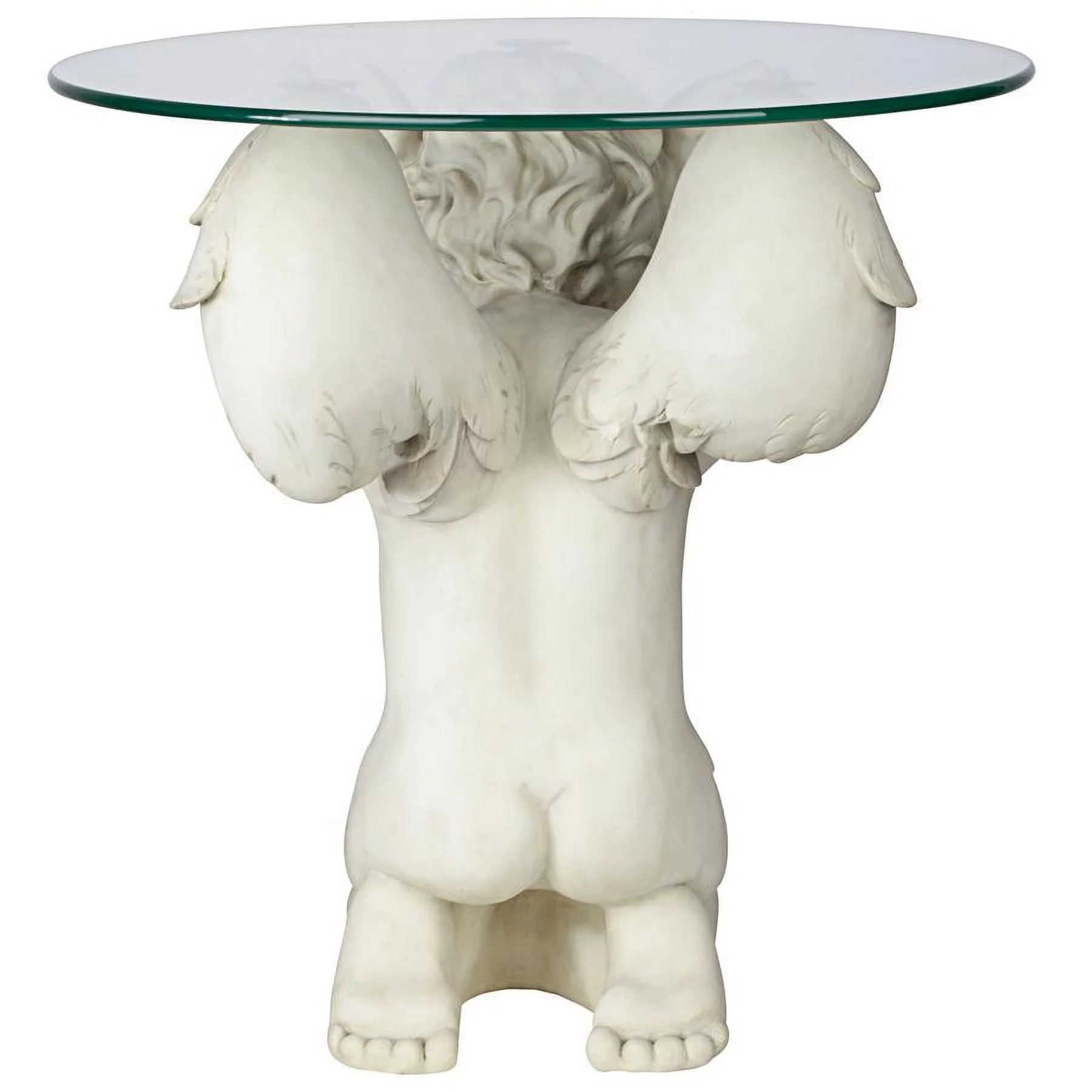 Design Toscano Cherubs Care Angelic Glass-Topped Sculptural Table