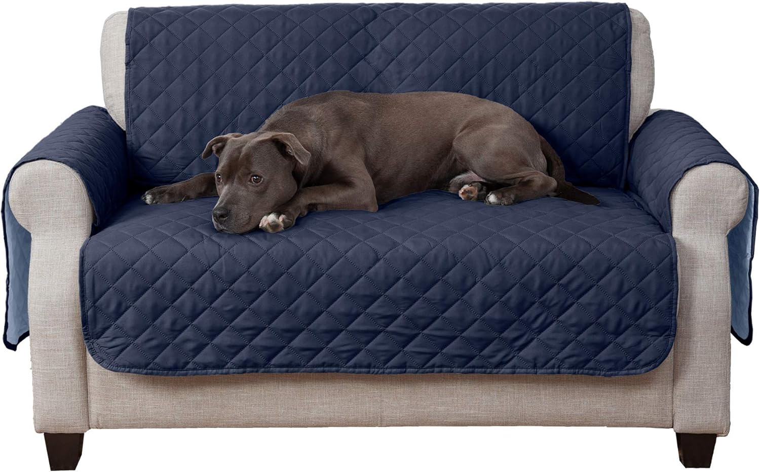 Furhaven Furniture Cover for Dogs and Cats - Water-Resistant Reversible Two-Tone Living Room Furniture Protector, Washable, Espresso and Clay, X-Large Sofa