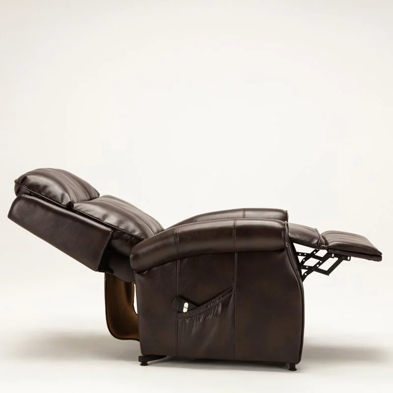 Bowery Hill Traditional Styled Faux Leather Lift Chair in Brown