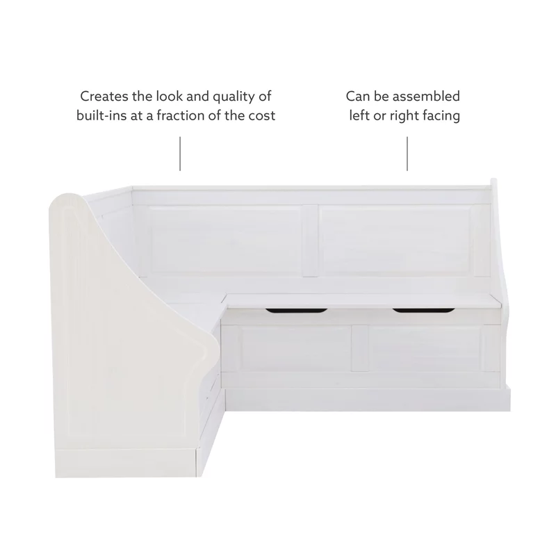 Linon Troyin Wood Corner Breakfast Nook in White