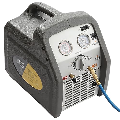 LOYALHEARTDY Refrigerant Recovery Machine AC Oil-Less Portable Refrigerant Recycling Machine HVAC Refrigerant Recovery Unit Air Conditioning Repair Tool for Both Liquid and Vapor Refrigerant