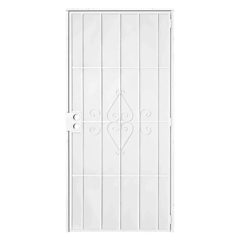 Titan 80 in. Su Casa White Surface Mount Outswing Steel Security Door with Expanded Metal Screen - Shop Hardware Tools Online Store