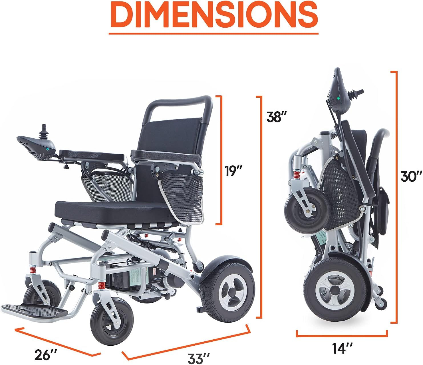 ActiWe Auto Folding Motorized Electric Wheelchair – Foldable All Terrain Long Range (Up to 20 Miles with 20AH Battery Capacity) Power Wheel Chair for Seniors– Portable Power Wheelchairs