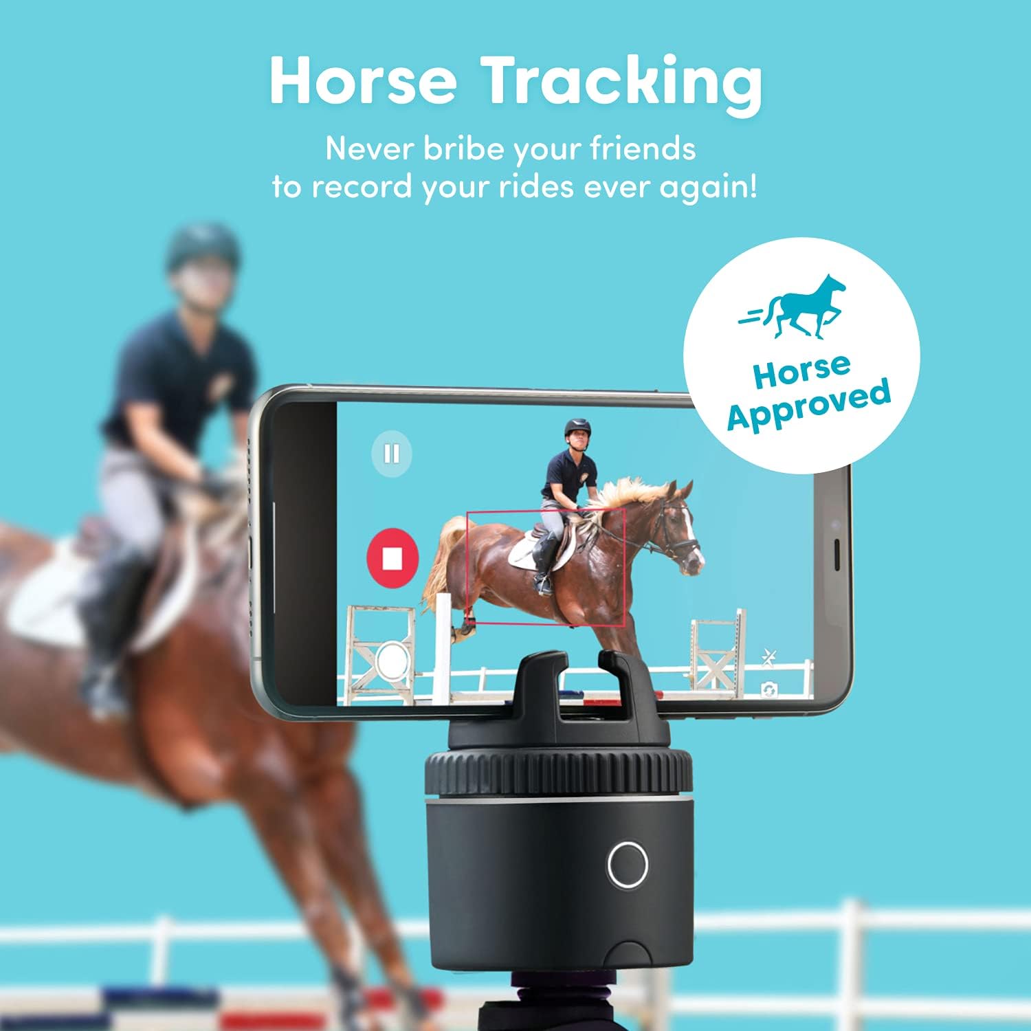 Pivo Pod Active Standard Pack (Pod Silver) - Fast Auto Tracking Complete Set Powered by AI - Tripod, Mount & Case Included - Active Lifestyle Outdoors Sports & Horse Riding