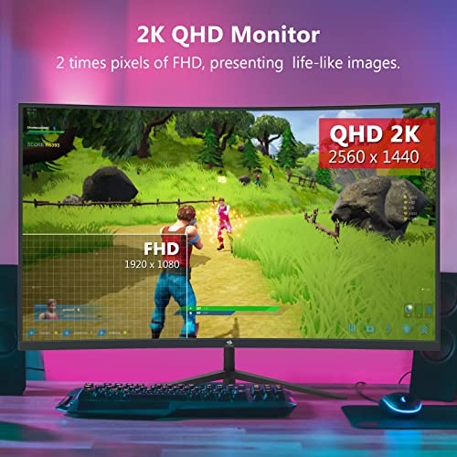 Z-Edge 32-inch Curved Gaming Monitor 16:9 1920x1080 240Hz 1ms Frameless LED Gaming Monitor, AMD Freesync Premium Display Port HDMI Build-in Speakers