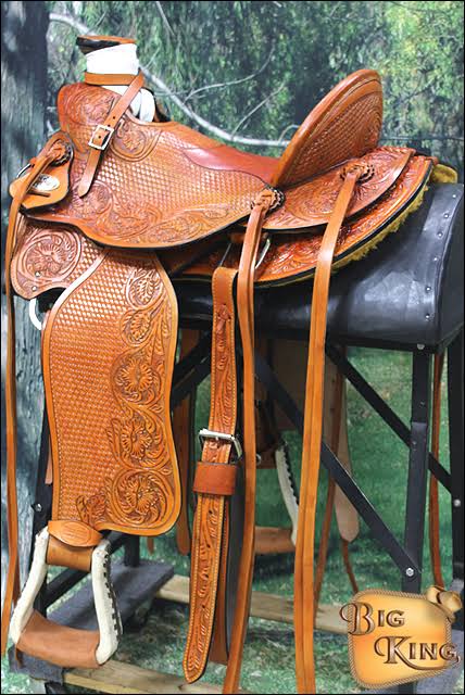 16 in Western Horse Wade Saddle Leather Ranch Roping Beige Hilason