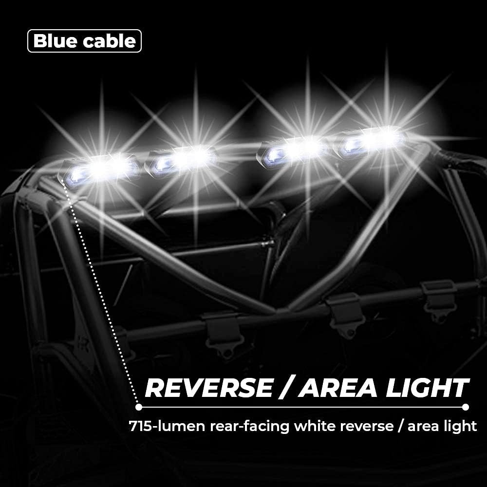 UTV Chase LED Tail Light, kemimoto Chase Brake Light Bar with 5 Modes(Strobe, Courtesy, Reverse, Running, & Brake) Compatible with Polaris RZR Ranger Can Am Maverick X3-1.75'' to 2 Roll Bar Pack of 2