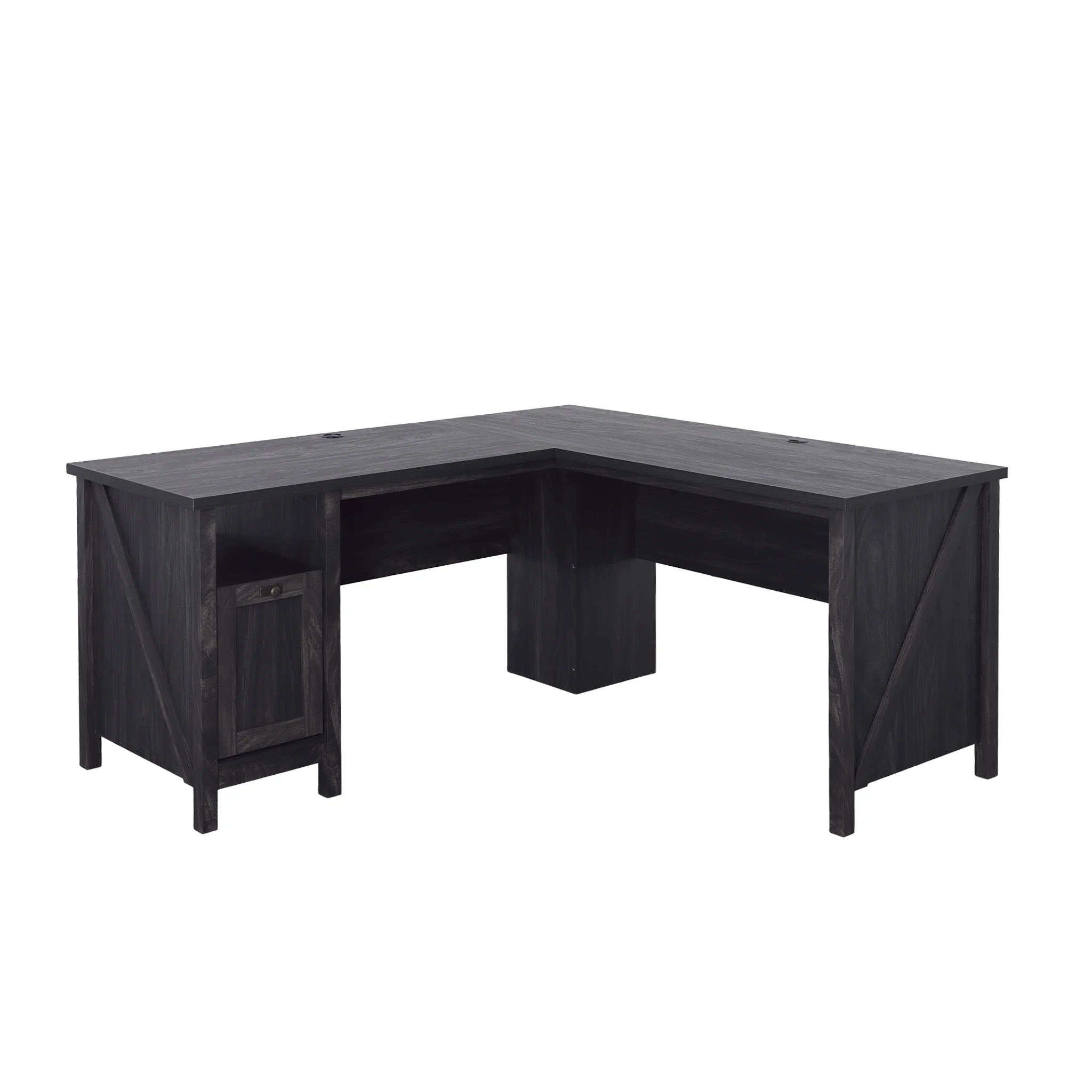 Better Homes & Gardens Modern Farmhouse L-Desk, Black Finish