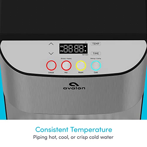 Avalon Electronic Bottom Loading Water Cooler Water Dispenser - 3 Temperatures, Hot, Cold & Room Water, Durable Stainless Steel Cabinet, Self Cleaning