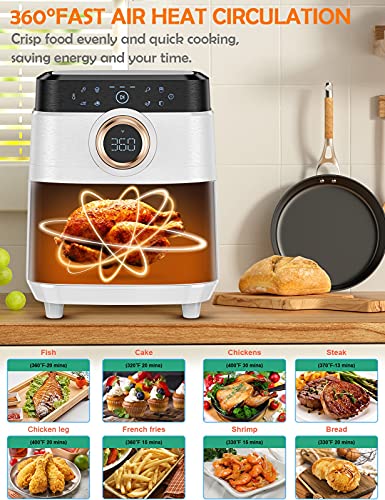 Air Fryer, 5.8 QT Airfryer Oven Large Air Fryer 1700W 8-in-1 with Touch Screen Air Fryers Detachable Dishwasher Safe Nonstick Basket Freidora de Aire 36 Recipes BPA & PFOA Free Air Fryer