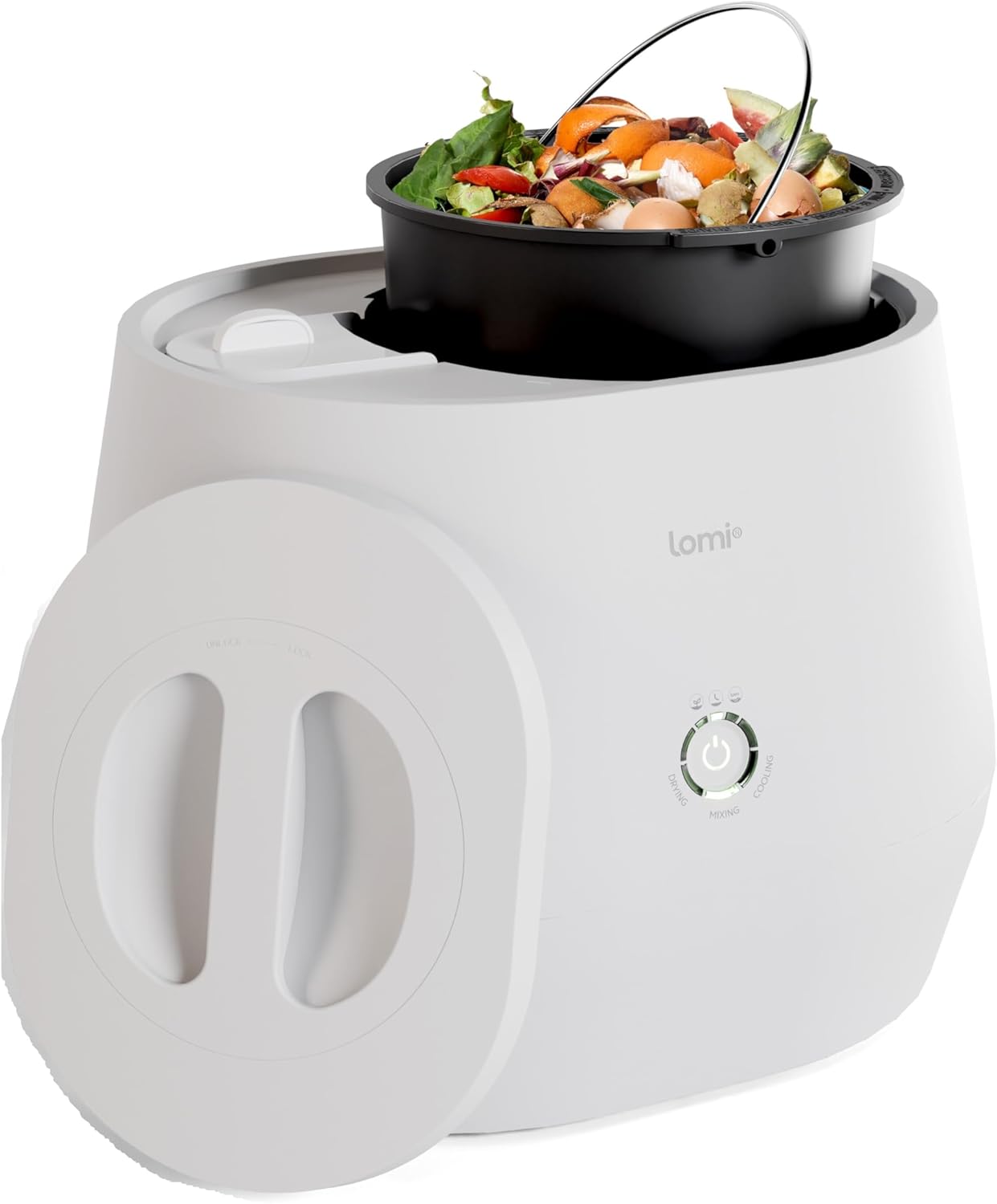 Lomi 1 | Kitchen Composter, 3L, World’s First Smart Waste Home Food Upcycler, Turn Waste into Natural Fertilizer with a Single Button, Indoor Compost, Electric Kitchen Food Recycler (45 Cycles)