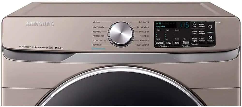 Samsung DVE45R6300C 7.5 Cu. Ft. Smart Electric Steam Dryer in Champagne (2019)