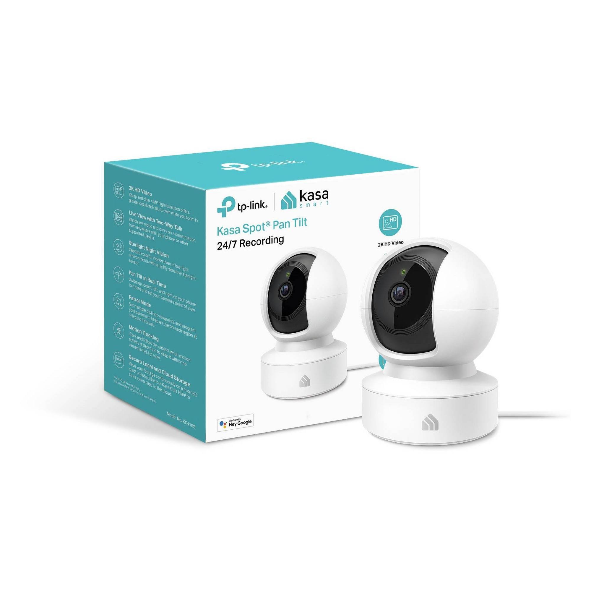 TP-Link Kasa Spot Pan u0026 Tilt Indoor 2K Wi-Fi Network Surveillance Camera - Black u0026 White 82685736
