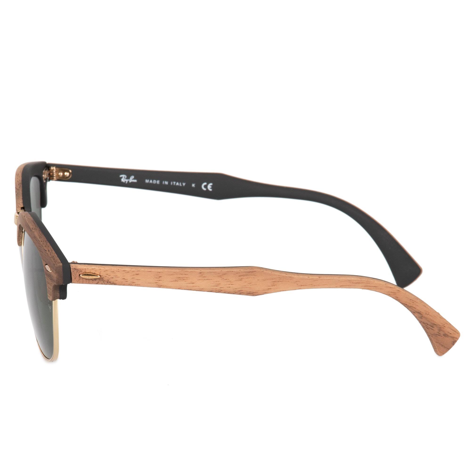 Ray-Ban Clubmaster Wood Sunglasses, RB3016M - Black/Green