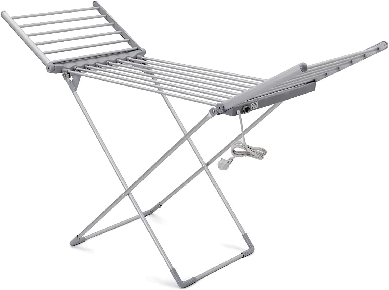 Heated Clothes Drying Rack, Folding Electric Clothes Drying Rack, Collapsible Laundry Drying Rack, Free-Standing Heating Garment Dryer Towel Rail Space Saving for Home Indoor/Outdoor