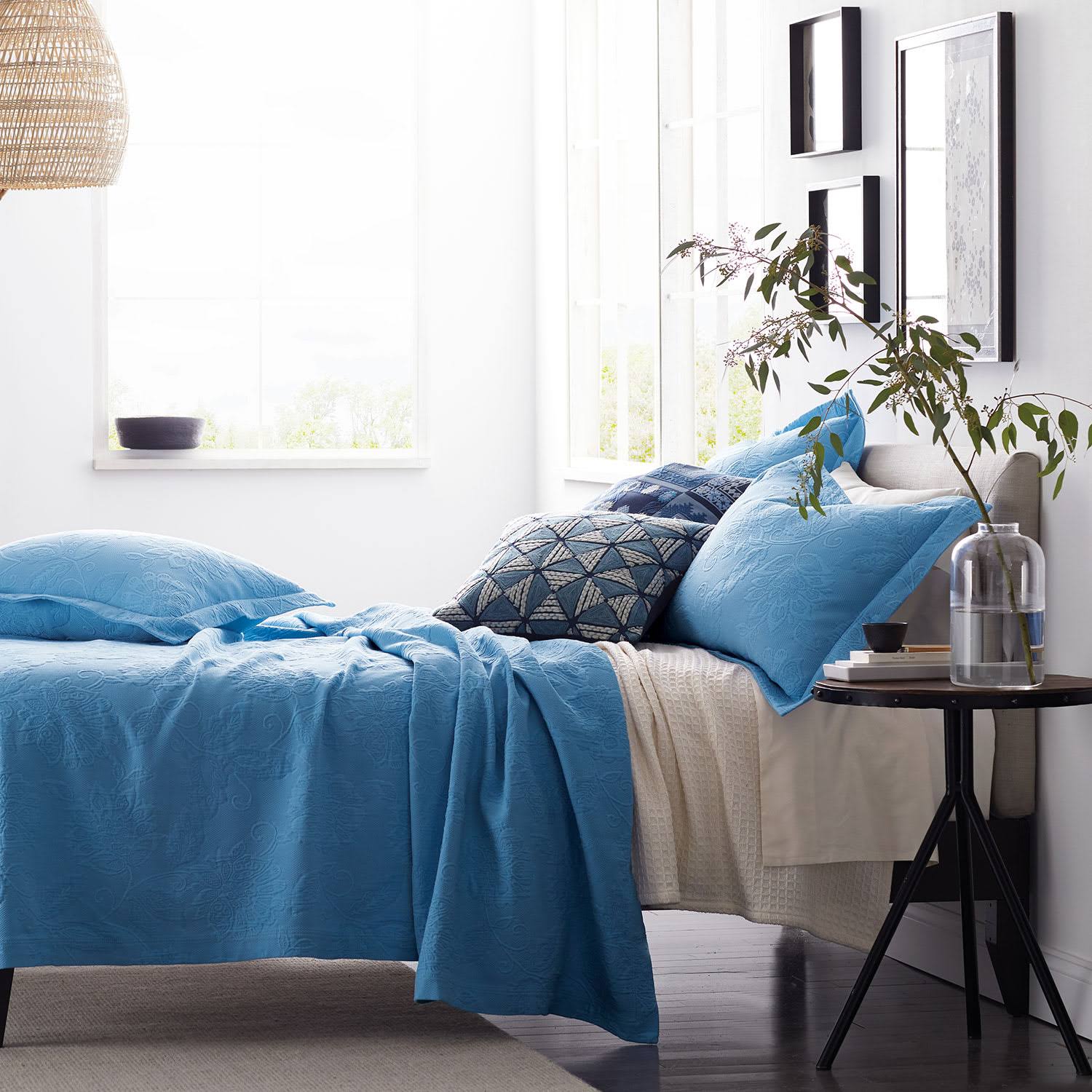 Putnam Cotton Matelasse Coverlet - Dark Gray, Size Full | The Company Store
