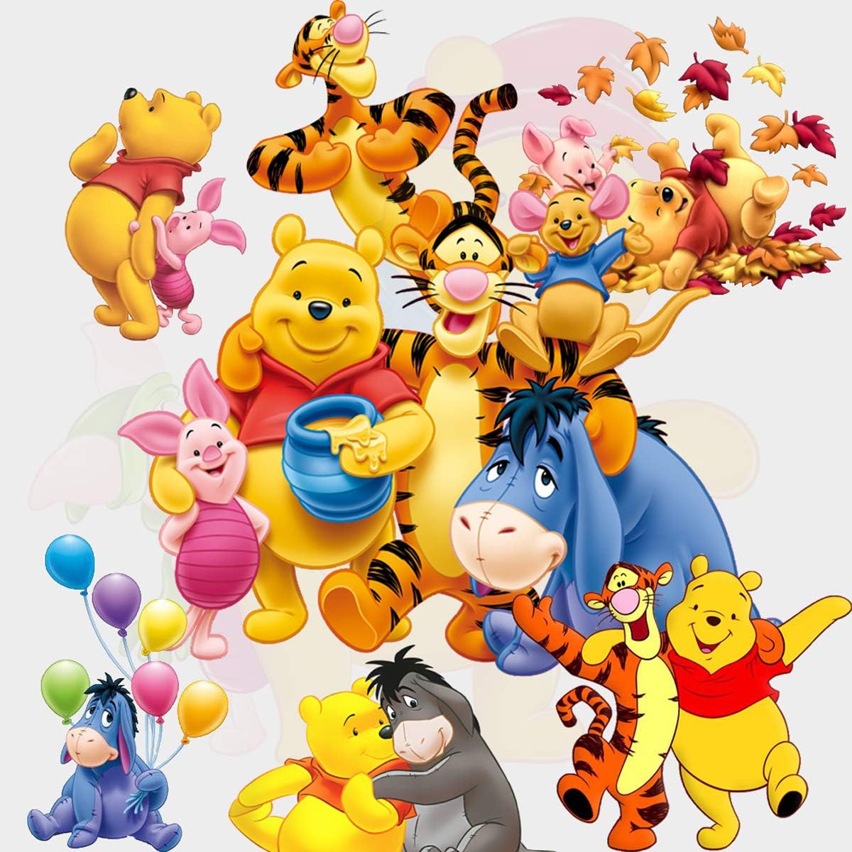 Winnie The Pooh Sticker Children's Cartoon Bedroom Background Wall Decoration Self-Adhesive Wall Sticker PVC Pack of 2