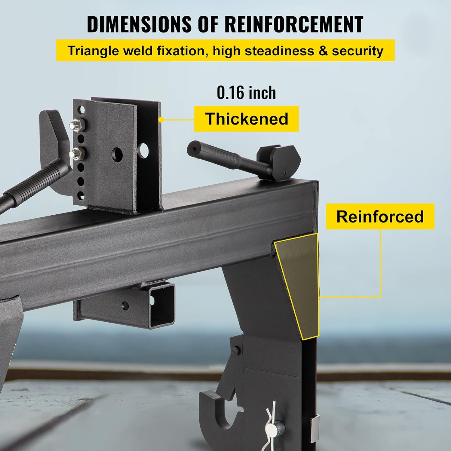 VEVOR 3-Point 3000 LBS Lifting Capacity 28.31" Between Lower Arms Attachments Quick Hitch, No Welding & 5 Level Adjustable Bolt, Adaptation to Category 1 & 2 Tractor, Black