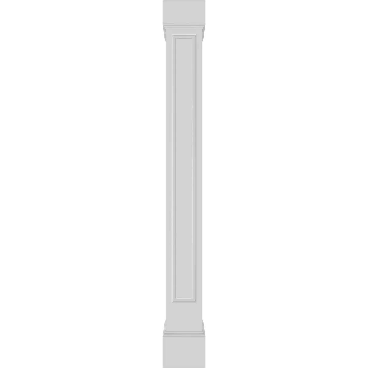 Ekena Millwork 10"W x 9'H Premium Square Non-Tapered Raised Panel PVC Endura-Craft Column Wrap Kit, Mission Capital & Base