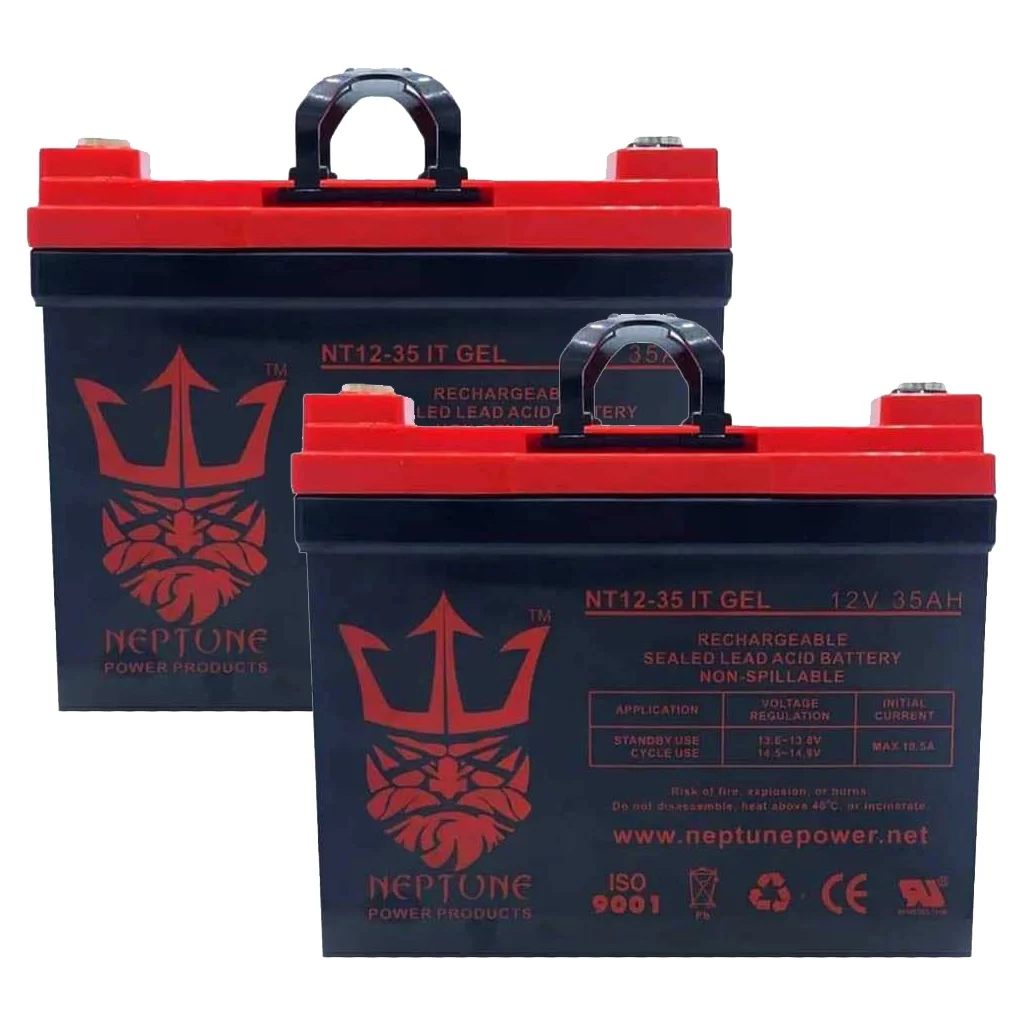 Neptune 12V 35AH GEL Deep Cycle Battery for Scooter Pride Mobility Jazzy Select Electric Wheelchair - 2 Pack - Curated Treasures Market