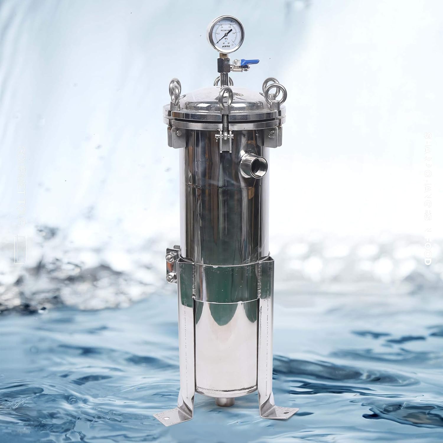 4 Bag Filter Housing,Bag Filter Housing Bag Filter Housing 304 Stainless Steel Industrial Sock Filter Maximum Flow 10T/H Filter Area: 0.13㎡ Adjusted Around 745Mm Purification Equipment