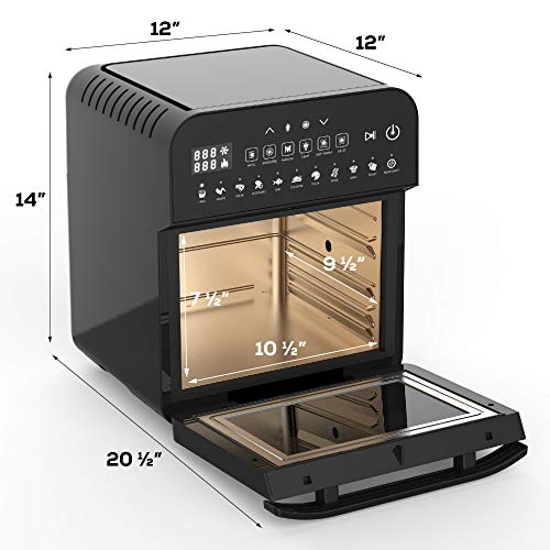 GoWISE USA Deluxe 12.7-Quarts 15-in-1 Electric Air Fryer Oven w/Rotisserie and Dehydrator + 50 Recipes