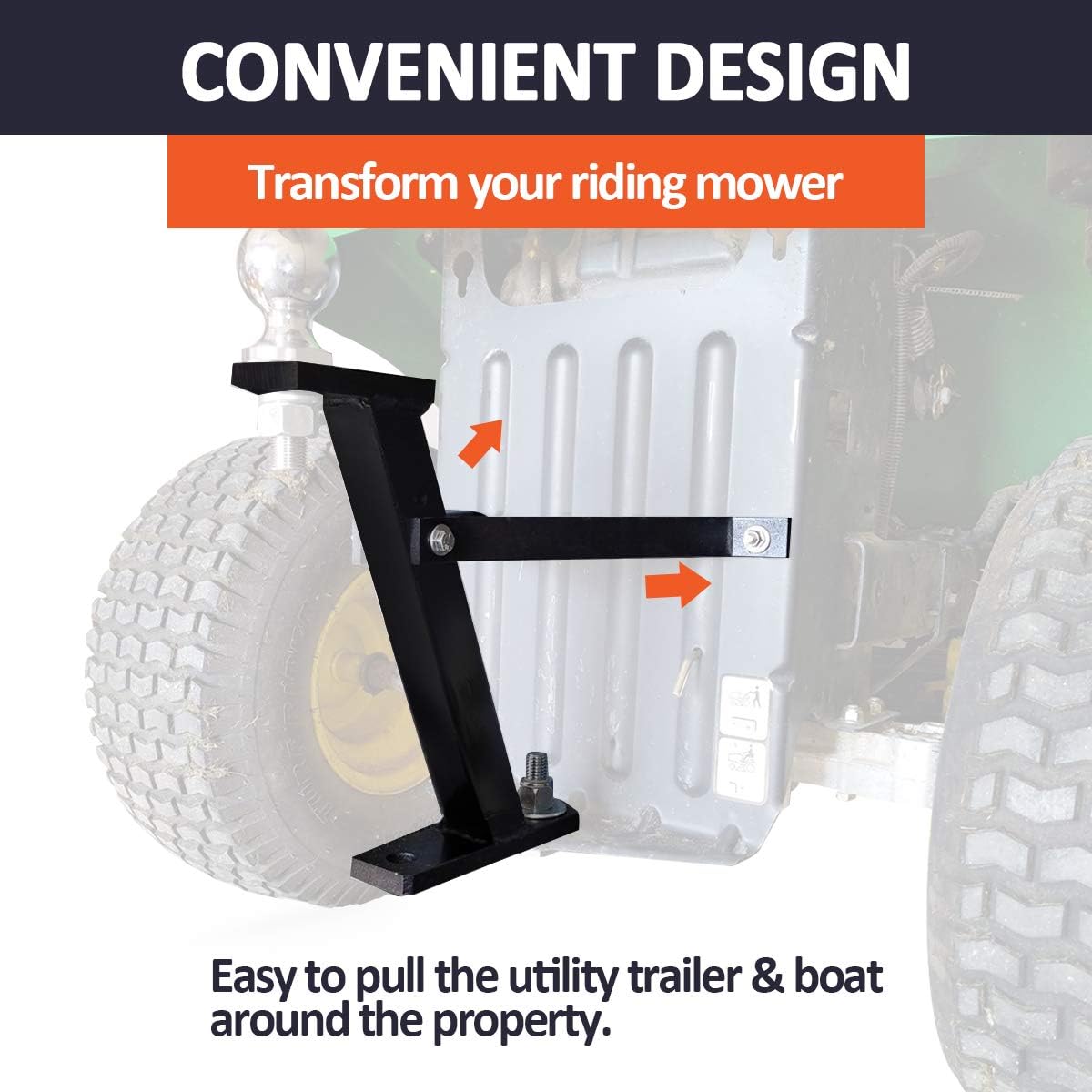 ELITEWILL Lawn Mower Trailer Towing Hitch, Garden Tractor Pro Hi Hitch Compatible with John Deere Cub Cadet Husqvarna Craftsman Riding Mowers Pack of 2