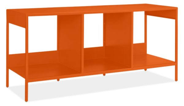 Room u0026 Board | Modern Slim Cubby Bench 14D 39W 18H in Tangerine Orange