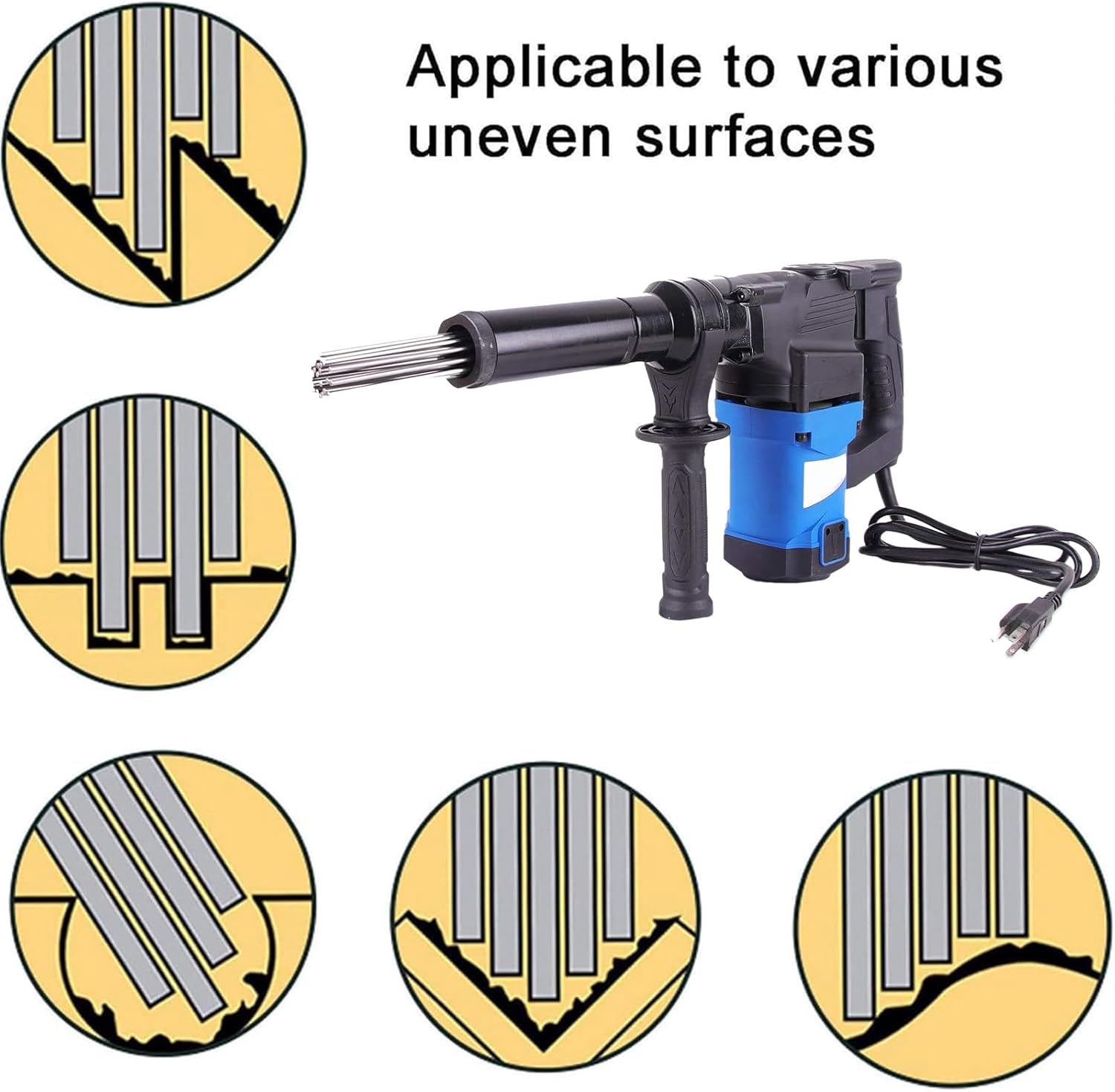 Electric Needle Slag Cleaner 4500 BPM Needle Slag Cleaner Electric Rust Slag Tool, for Removal of Rust, Weld Slag and Paint