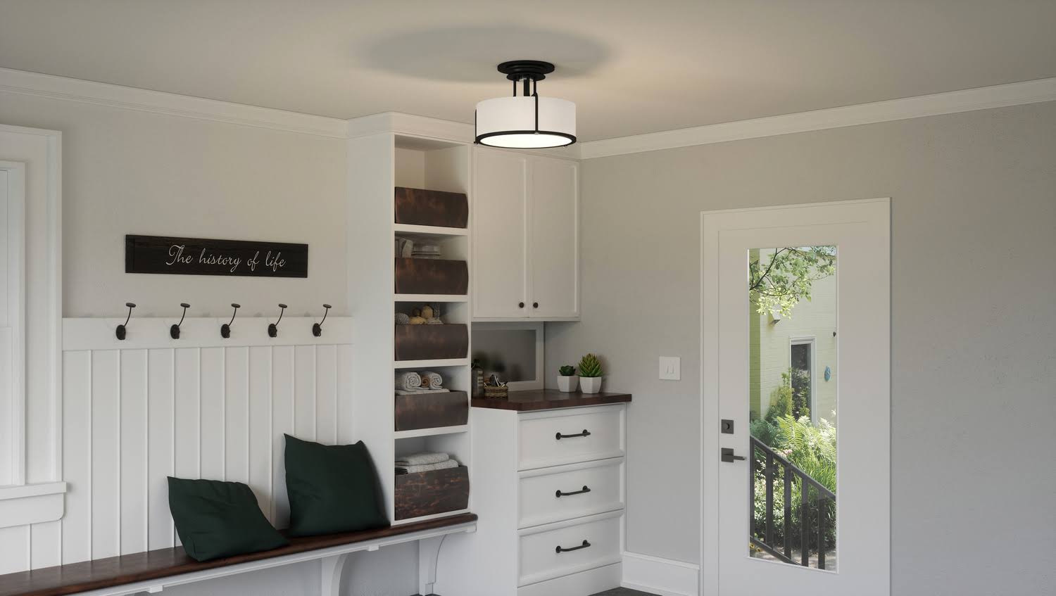 Quoizel Calvary 3-Light Semi-Flush Mount - Earth Black - QF1715EK