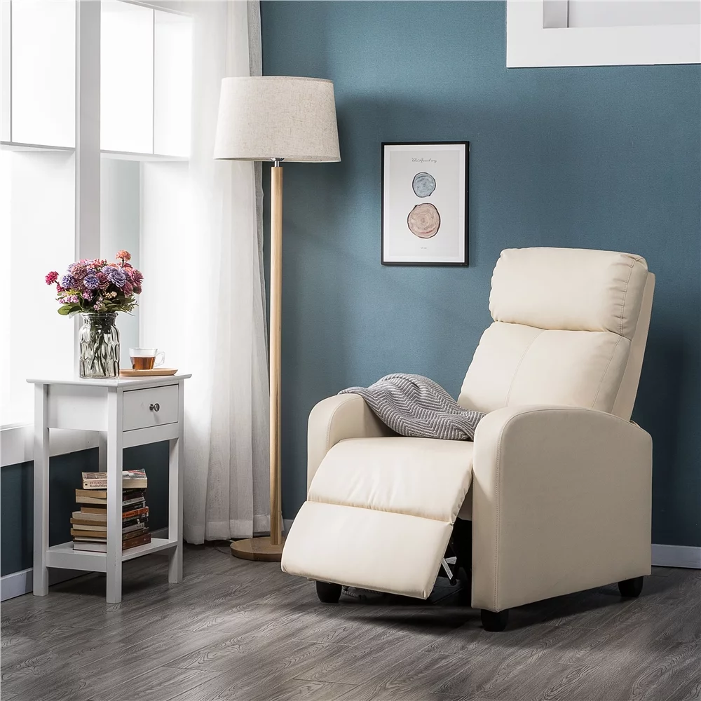 Yaheetech 2pcs Recliner Chair with Pocket Spring for Living Room, Beige