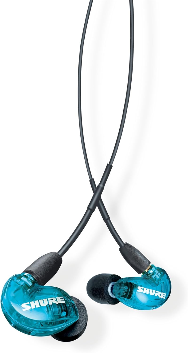 Shure SE215 PRO Wired Earbuds - Professional Sound Isolating Earphones, Clear Sound & Deep Bass, Single Dynamic MicroDriver, Secure Fit in Ear Monitor, Plus Carrying Case & Fit Kit - Black (SE215-K)