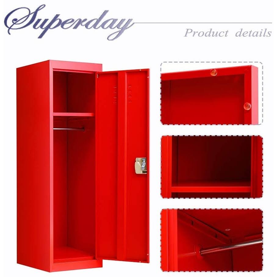 Superday Kid Locker Safe Storage Children Single Tier Metal Lockers - Orange F01001L