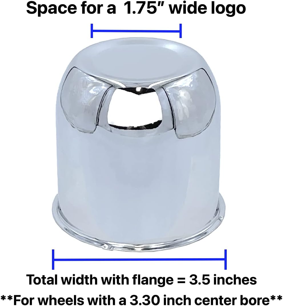 4 Chrome 5.15 Push Through Center Caps for Auto, Truck, Trailer Wheels and Rims