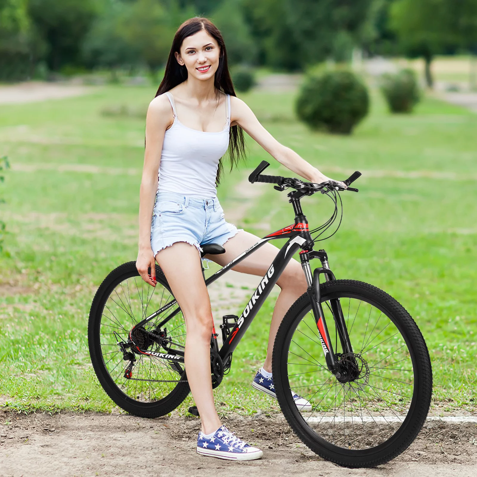 Guzom Adult Mountain Bikes- Mountain Bike 26-inch Outdoor Sports, 21-Speed , Suitable for Men and Women